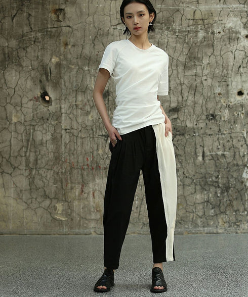 Bicolor Tapered Pants