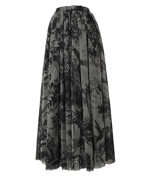 Shadow Botanical Mesh Skirt