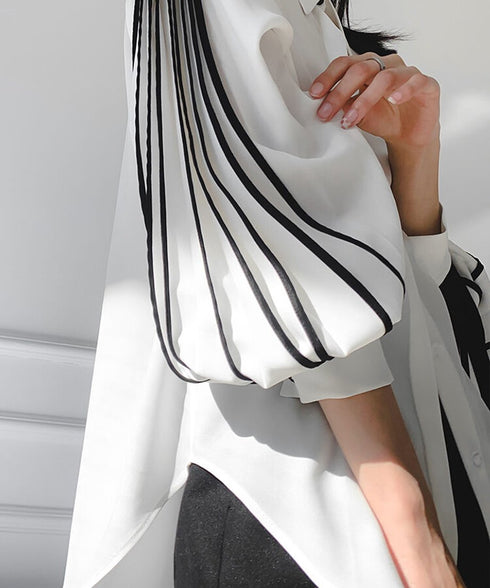 Pleated Sleeve Blouse