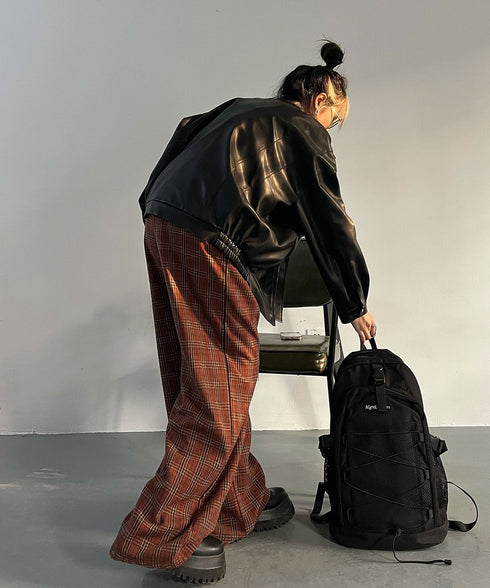 Flap Pocket Faux Leather Jacket