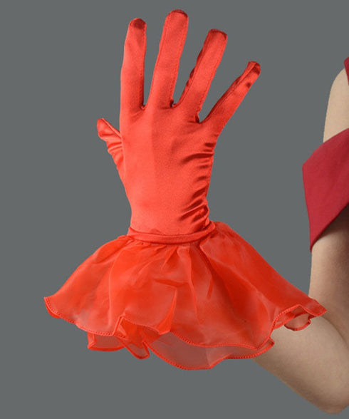 Organza Frill Satin Gloves