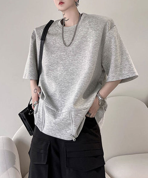 Zip Front Sweat Cardigan Tee