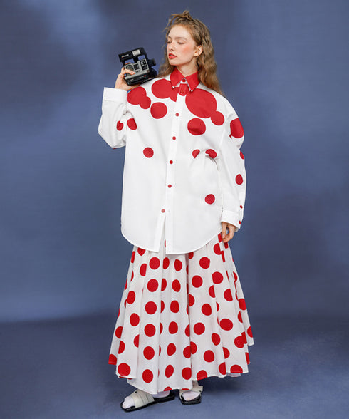 Polka Dot Print Blouse