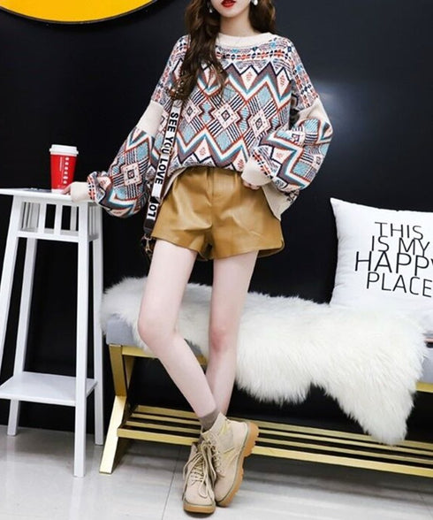 Tribal Geometric Knit Sweater