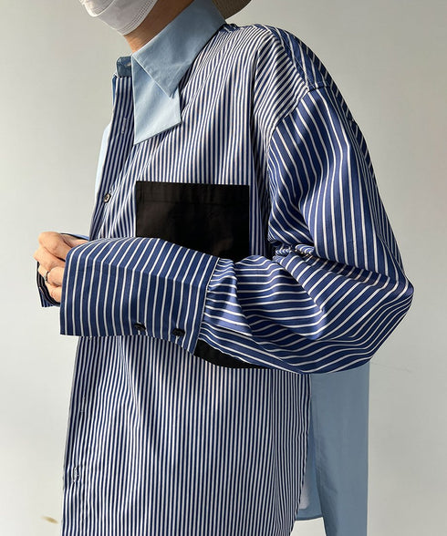 Stripe Blocking Shirt