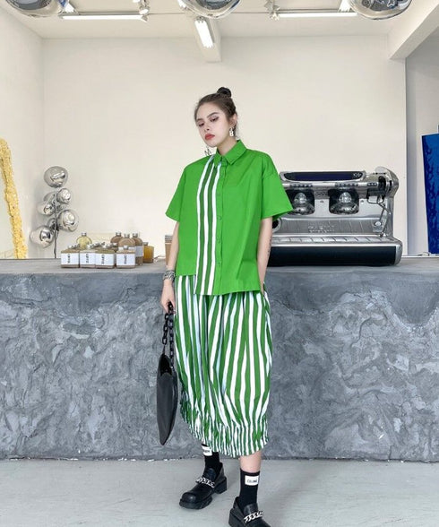 Striped Cocoon Skirt