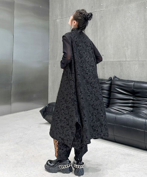 Ripple-fabric Vest&Pants Co-ord