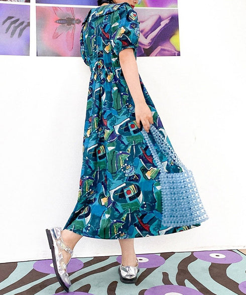 Retro Cassette Print Dress