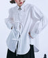 Ribbon Tie Puff Sleeve Blouse