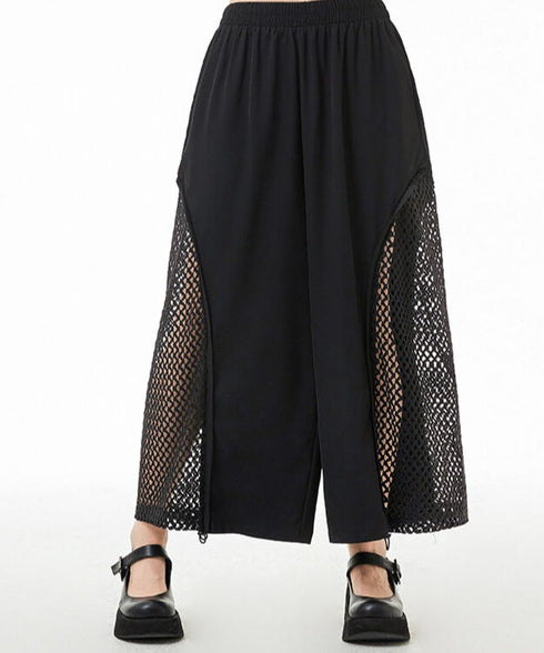 Side Mesh Wide Pants