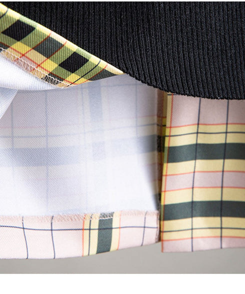 Plaid Splicing Skirt