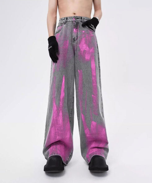 Paint Graphic Wide Denim