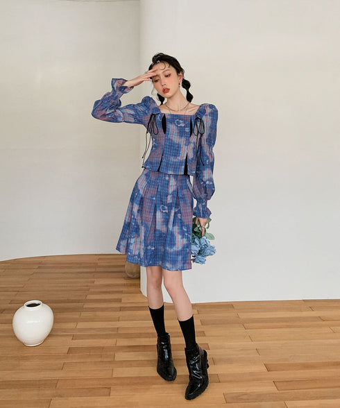 Puff Sleeve Top & Skirt Co-ord