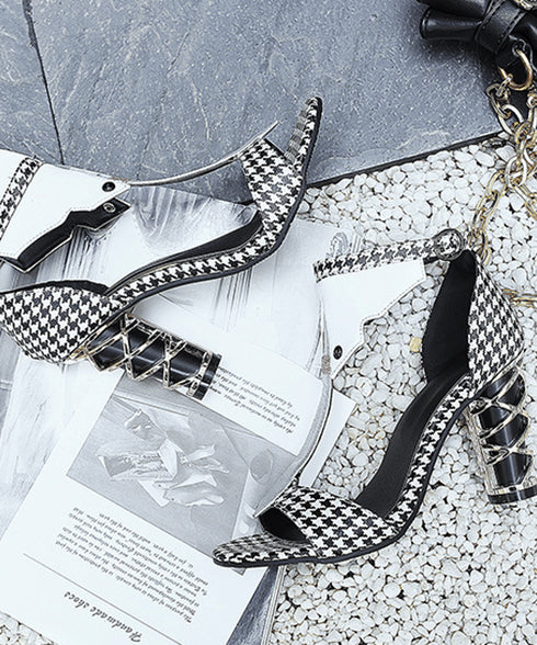Houndstooth SpiralHeel Sandals