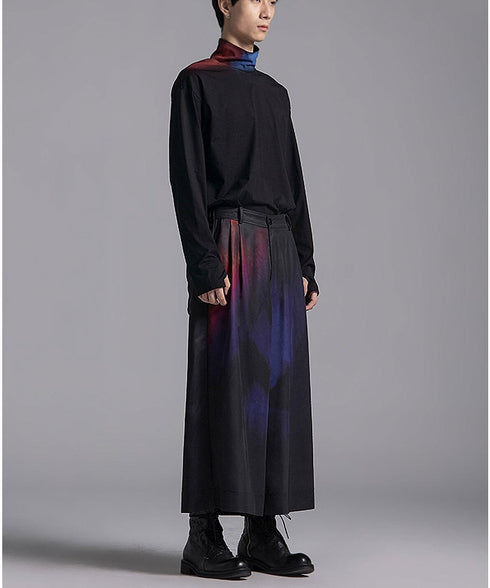 Gradient Print Wide Pants