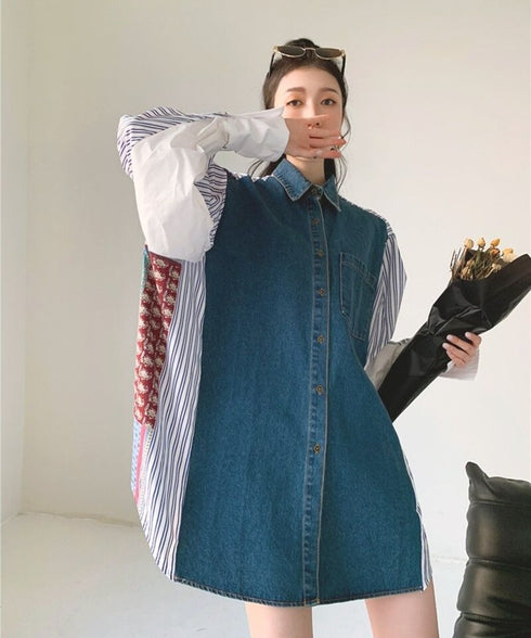 Striped Patchwork Blouse