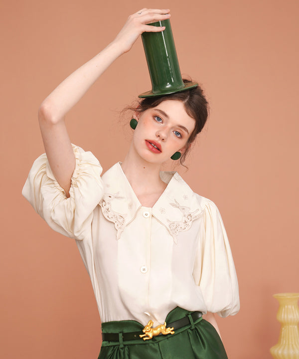 Rabbit Balloon Sleeve Blouse
