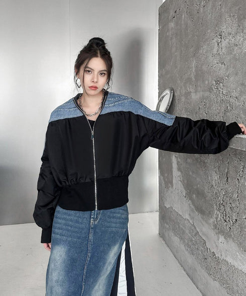 Collarless Zip Jacket