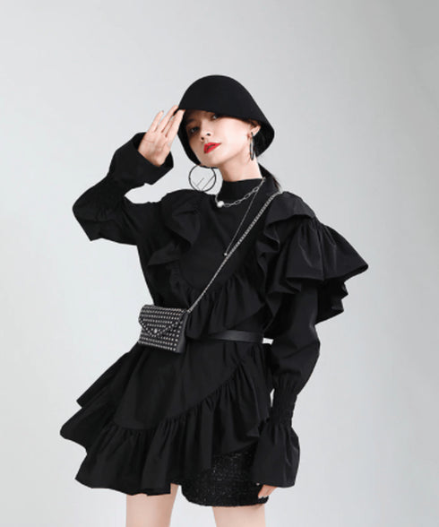 circular cuff scrum mini dress