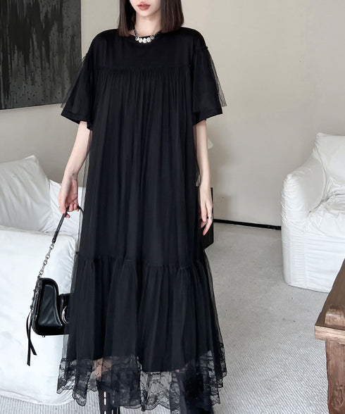 Mesh Layered Flare Dress