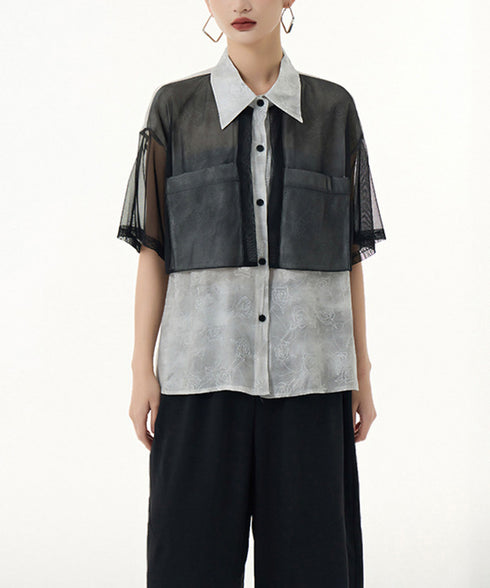 See-through Sleeve Blouse