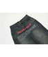 English Letter Print Denim Pants
