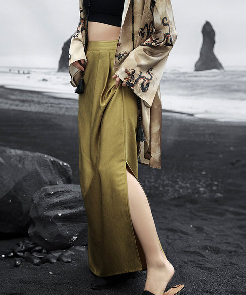 High Waist Straight Skirt