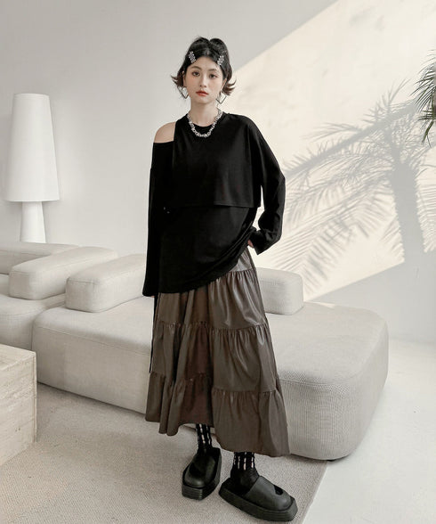 Faux Layered Cutout Top