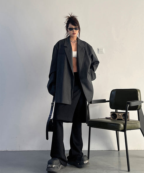 Stripe Buttonless Jacket