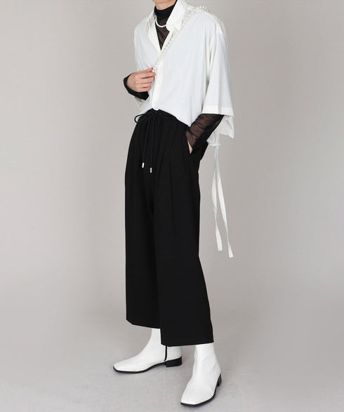 String Belt Wide Pants