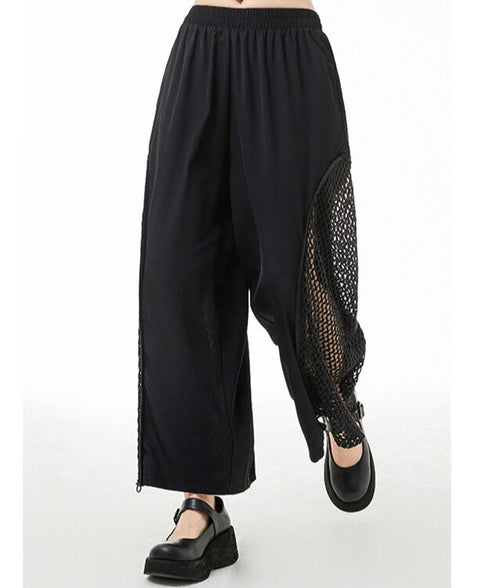 Side Mesh Wide Pants