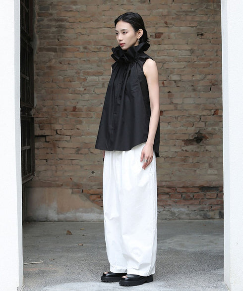 Gather Stand Collar Blouse