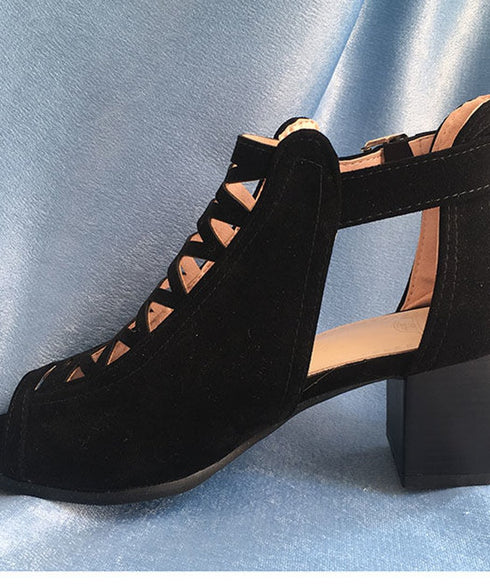 Cross Lace Open Toe Sandals