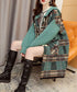 Plaid Patchwork Knit Hooded Jacket