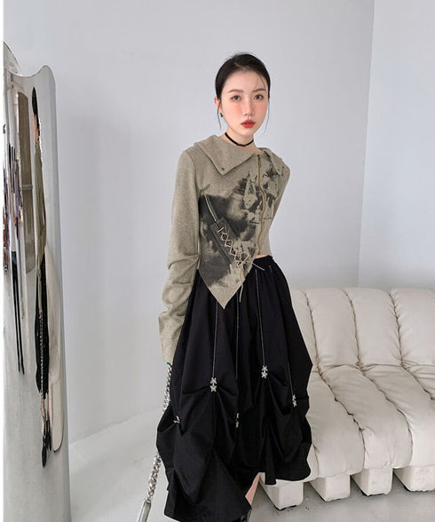 Star Charm Drawstring Balloon Skirt