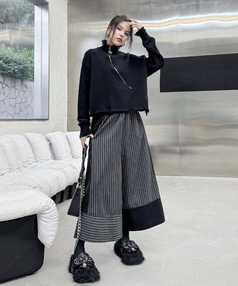 Panel Stripe Wide Pants