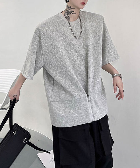 Zip Front Sweat Cardigan Tee