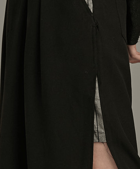 Side Slit Layered Check Insert Skirt