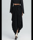Pleated Cascade Hem Skirt