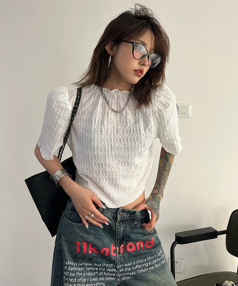 English Letter Print Denim Pants