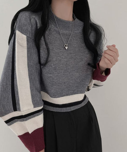 Colorblock Knit Pullover