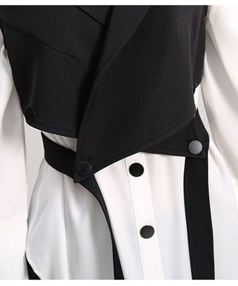 Long Cuff Blouse & Vest