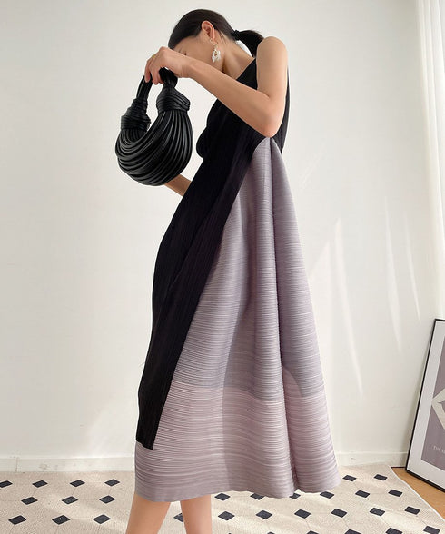 Half Flare Pleated Dress