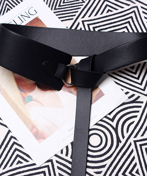 soft leather wide waist belt