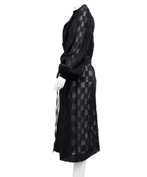 Sheer Check Long Coat