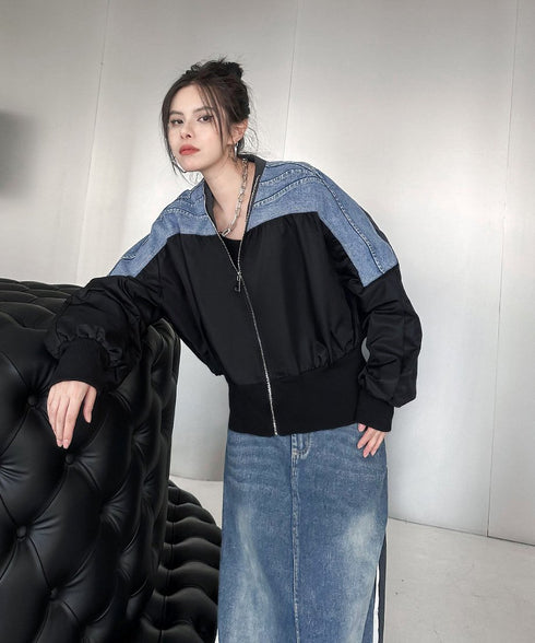 Collarless Zip Jacket