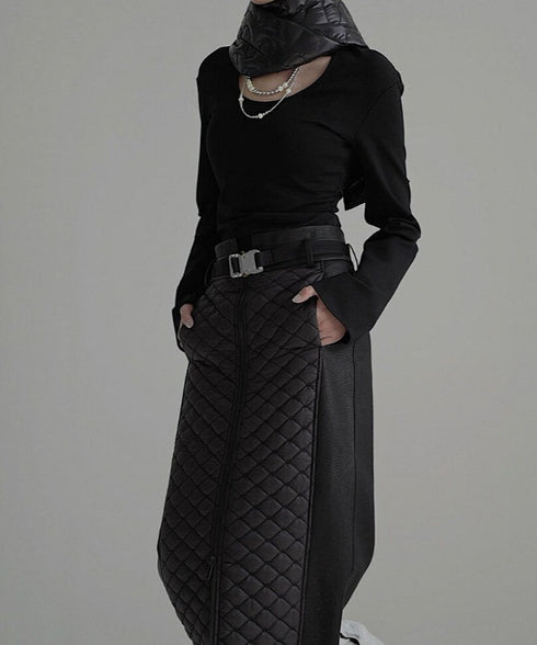 Quilted Sculpted Puffer Scarf