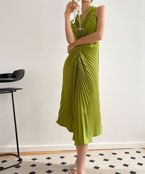 Halter Pleat Dress