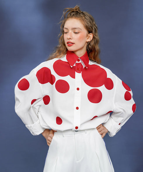 Polka Dot Print Blouse