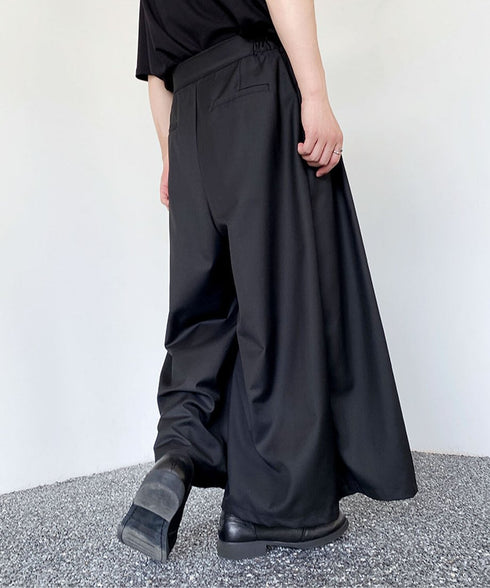 Side Panel Pleated Wide Pants